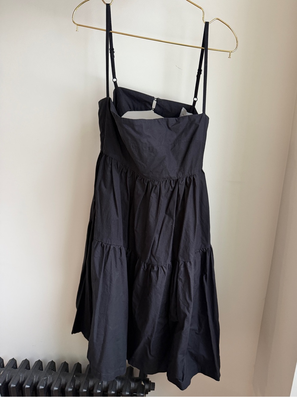 Modern Citizen Black Tiered Spaghetti-Strap Mini Dress
